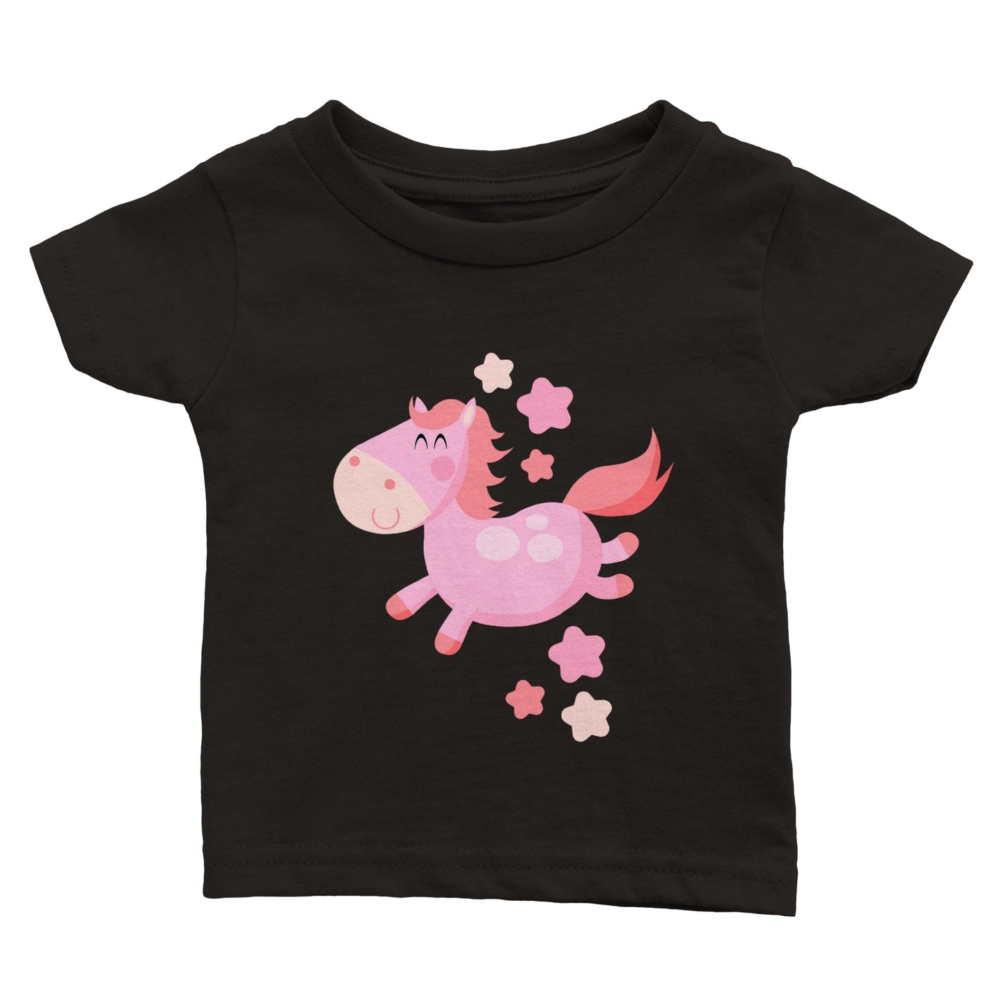 Classic Baby Crewneck T-shirt Pink Horse