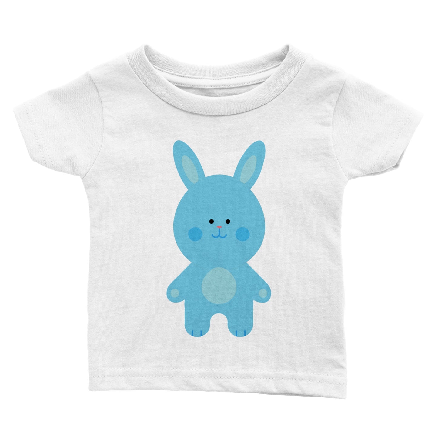 Classic Baby Crewneck T-shirt Cute Blue Bunny