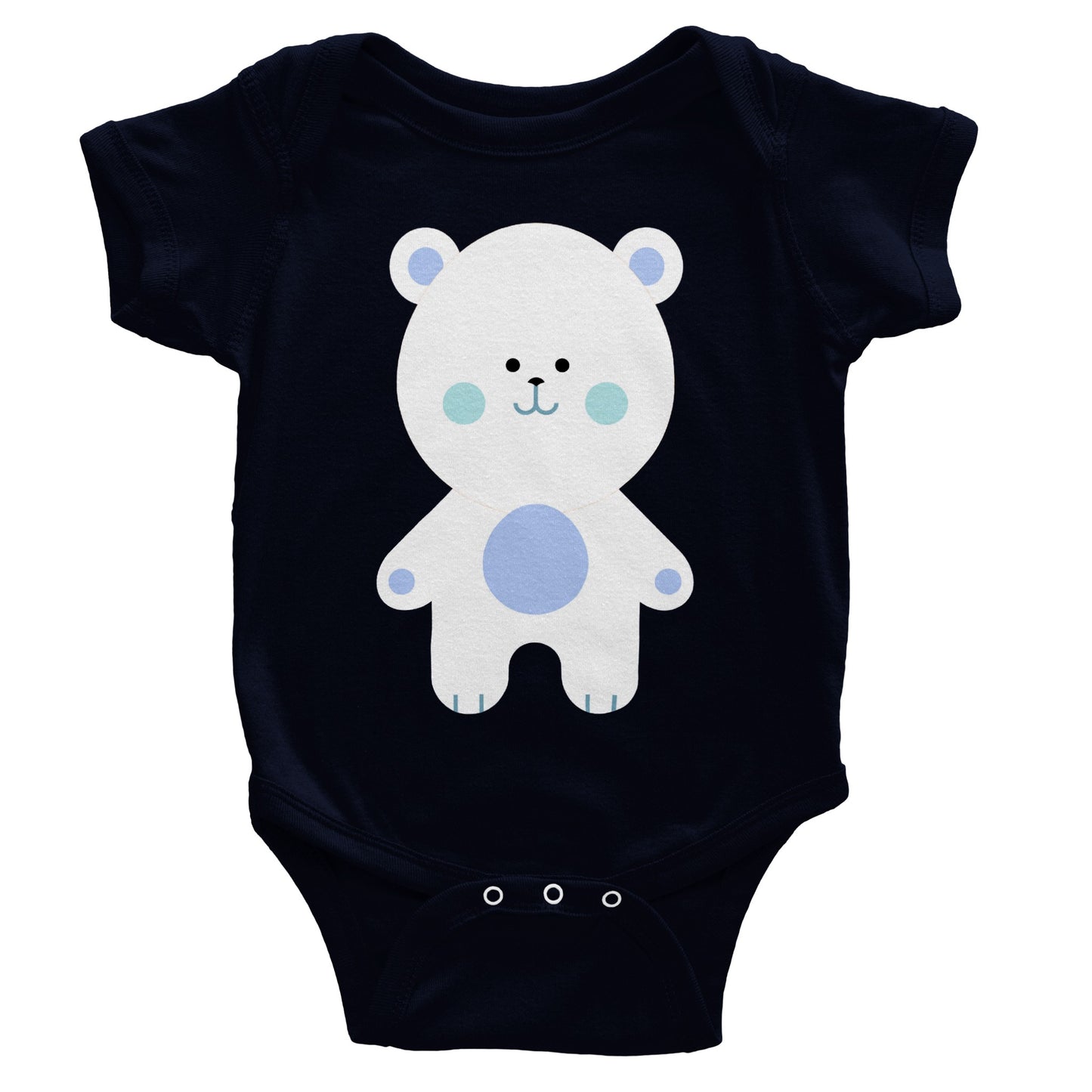 Classic Baby Short Sleeve Bodysuit Cute Teddy Polar Bear