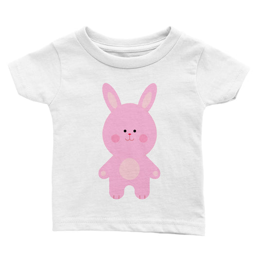 Classic Baby Crewneck T-shirt Cute Pink Bunny