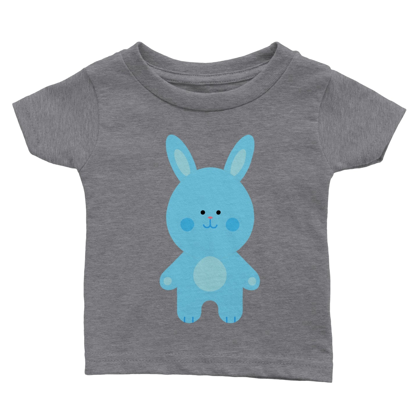 Classic Baby Crewneck T-shirt Cute Blue Bunny