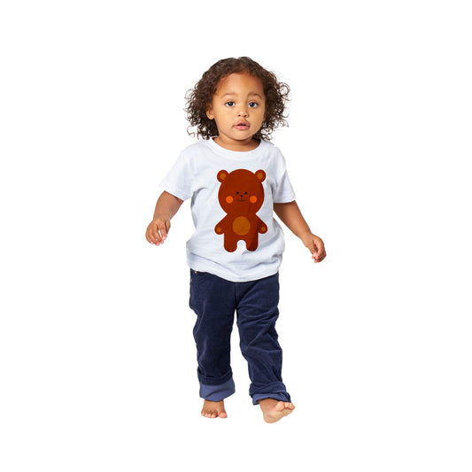 Classic Baby Crewneck T-shirt Cute Brown Teddy Bear