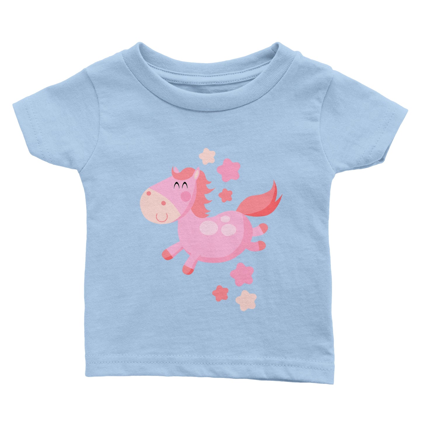 Classic Baby Crewneck T-shirt Pink Horse