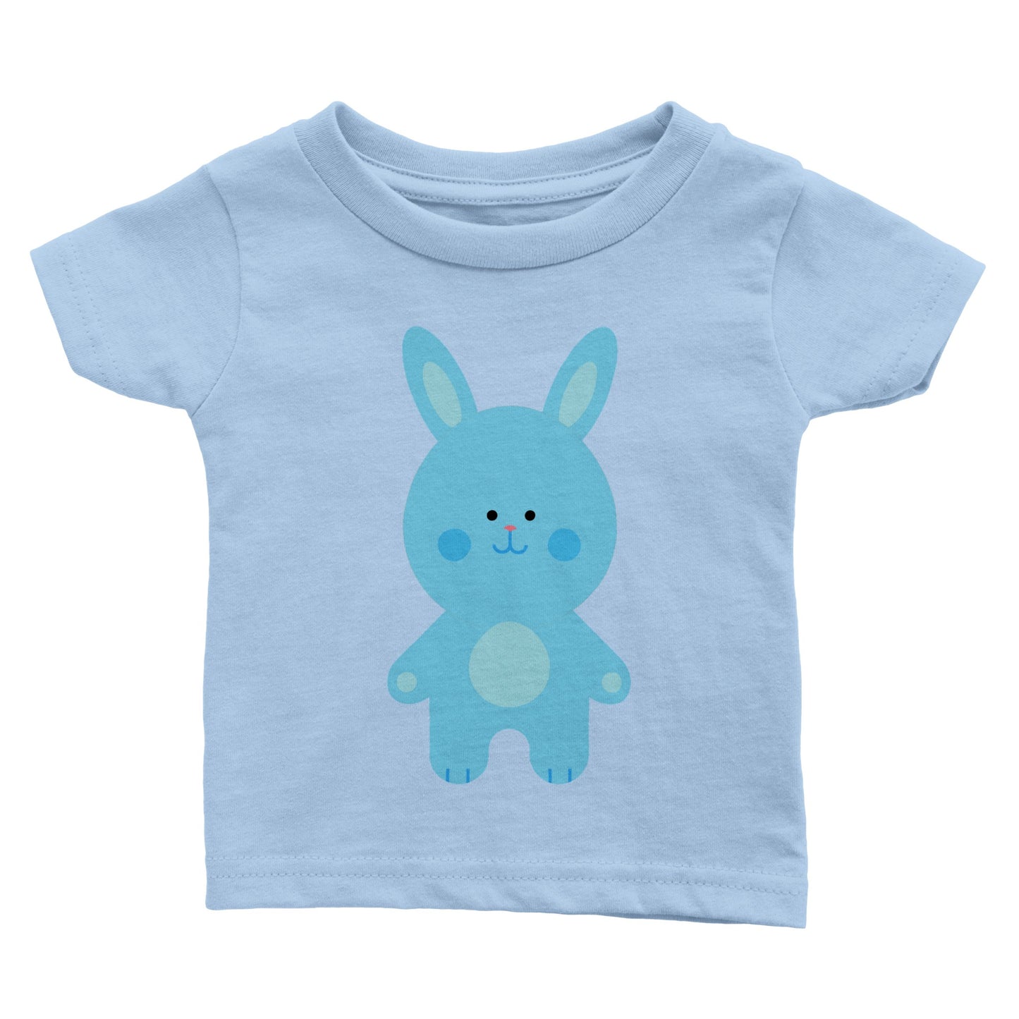 Classic Baby Crewneck T-shirt Cute Blue Bunny