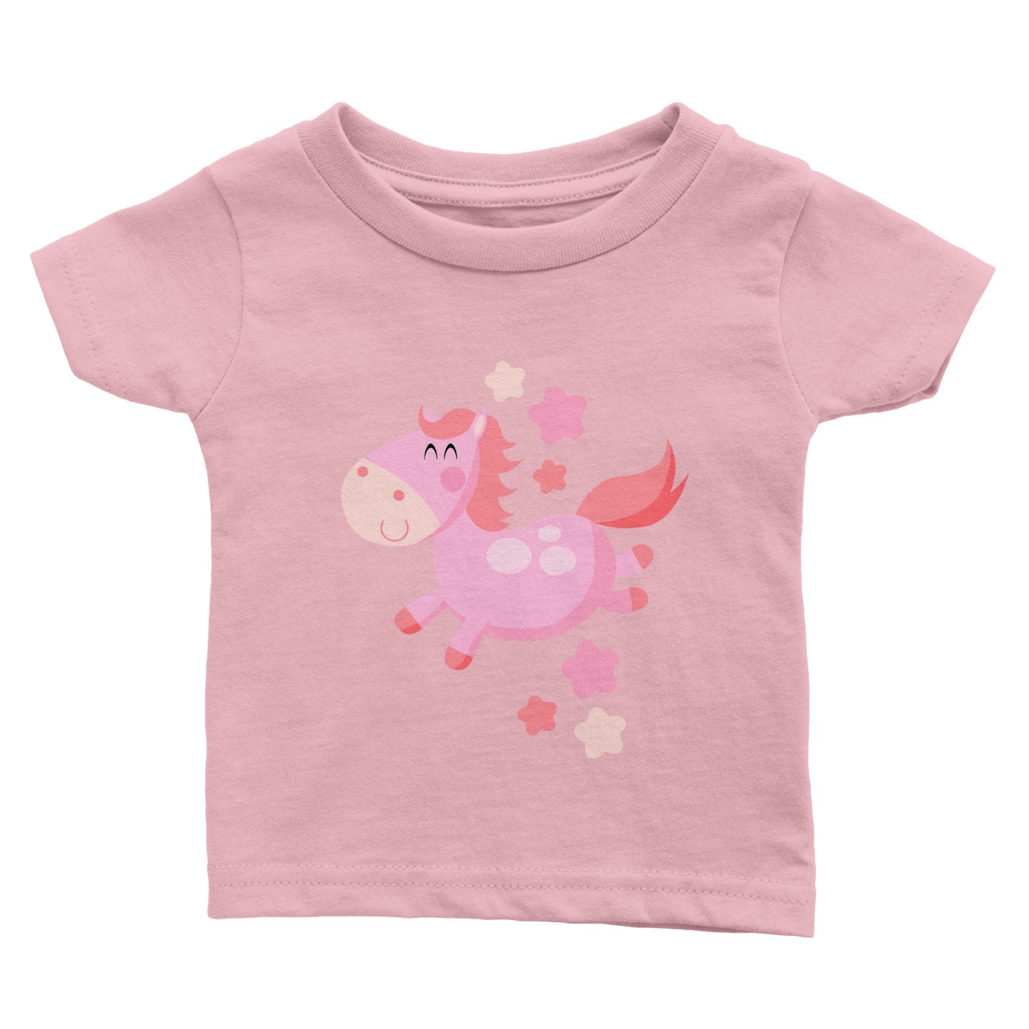 Classic Baby Crewneck T-shirt Pink Horse