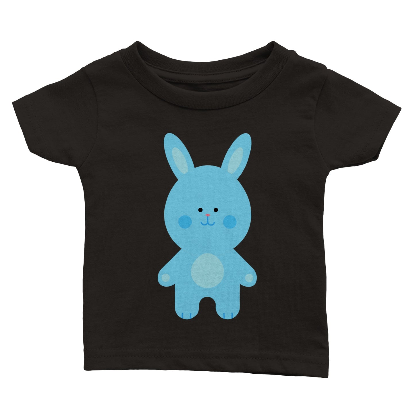 Classic Baby Crewneck T-shirt Cute Blue Bunny