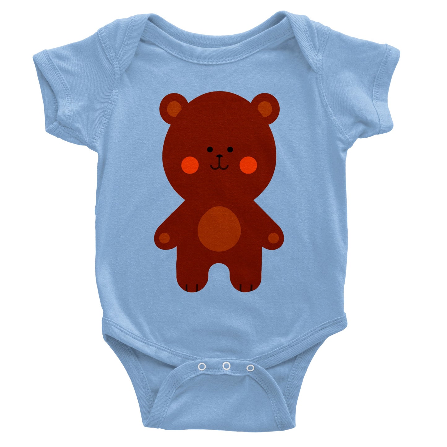 Classic Baby Short Sleeve Bodysuit Cute Teddy Bear