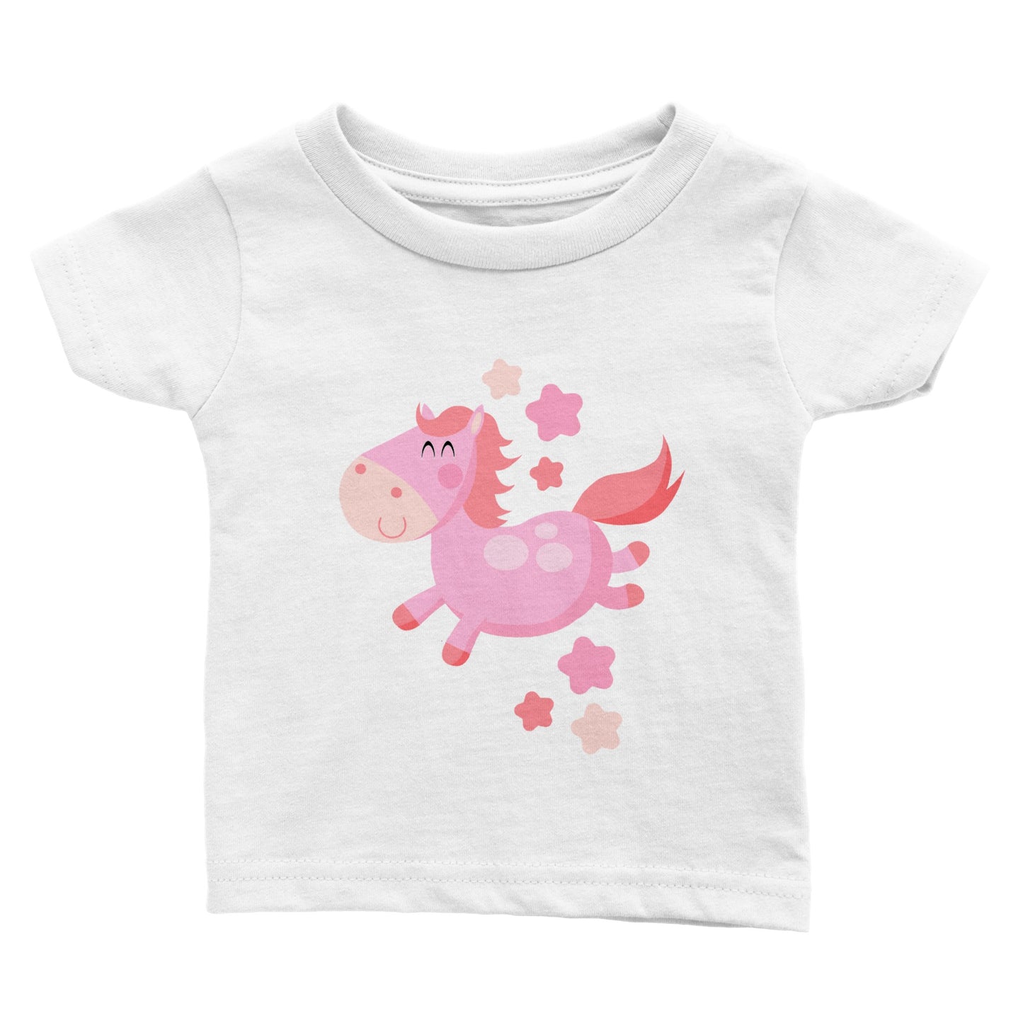 Classic Baby Crewneck T-shirt Pink Horse