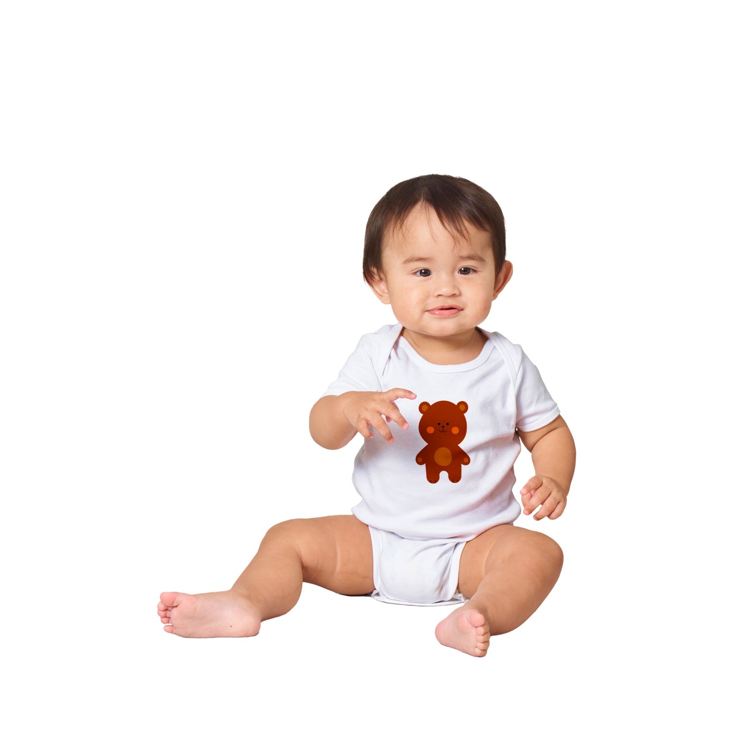 Classic Baby Short Sleeve Bodysuit Cute Teddy Bear