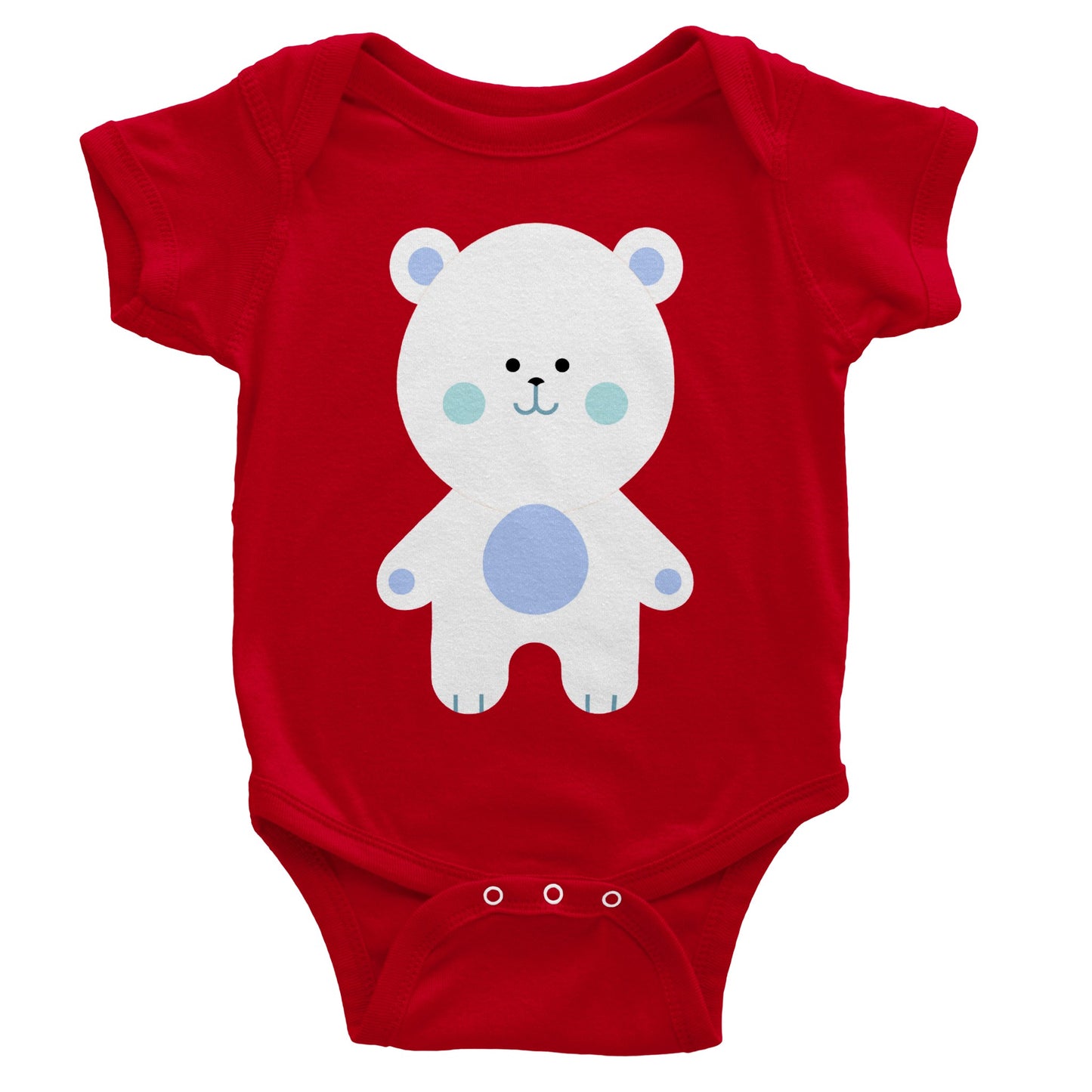 Classic Baby Short Sleeve Bodysuit Cute Teddy Polar Bear