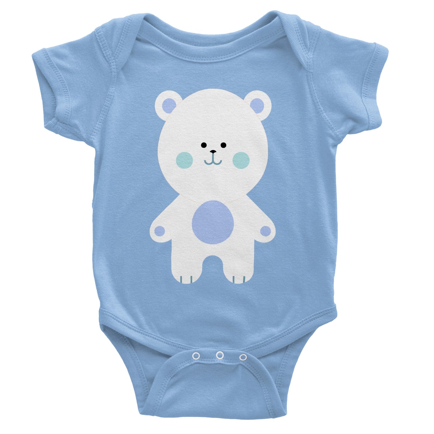 Classic Baby Short Sleeve Bodysuit Cute Teddy Polar Bear