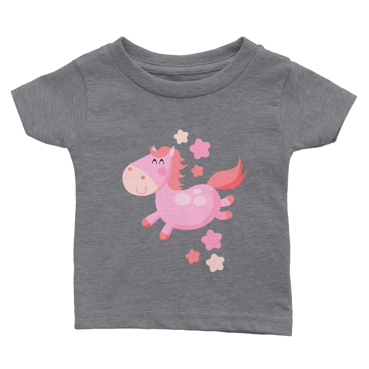 Classic Baby Crewneck T-shirt Pink Horse