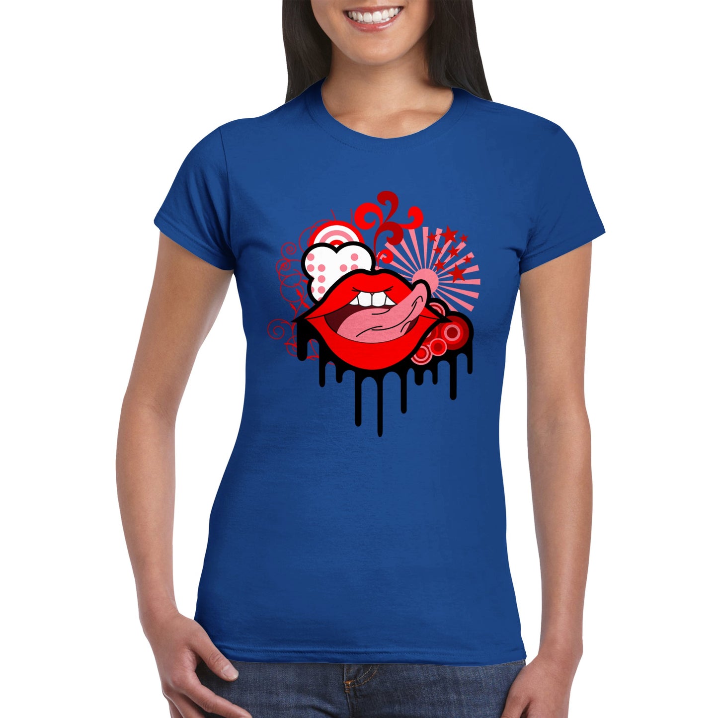 Classic Womens Crewneck T-shirt - Lips Don't Lie