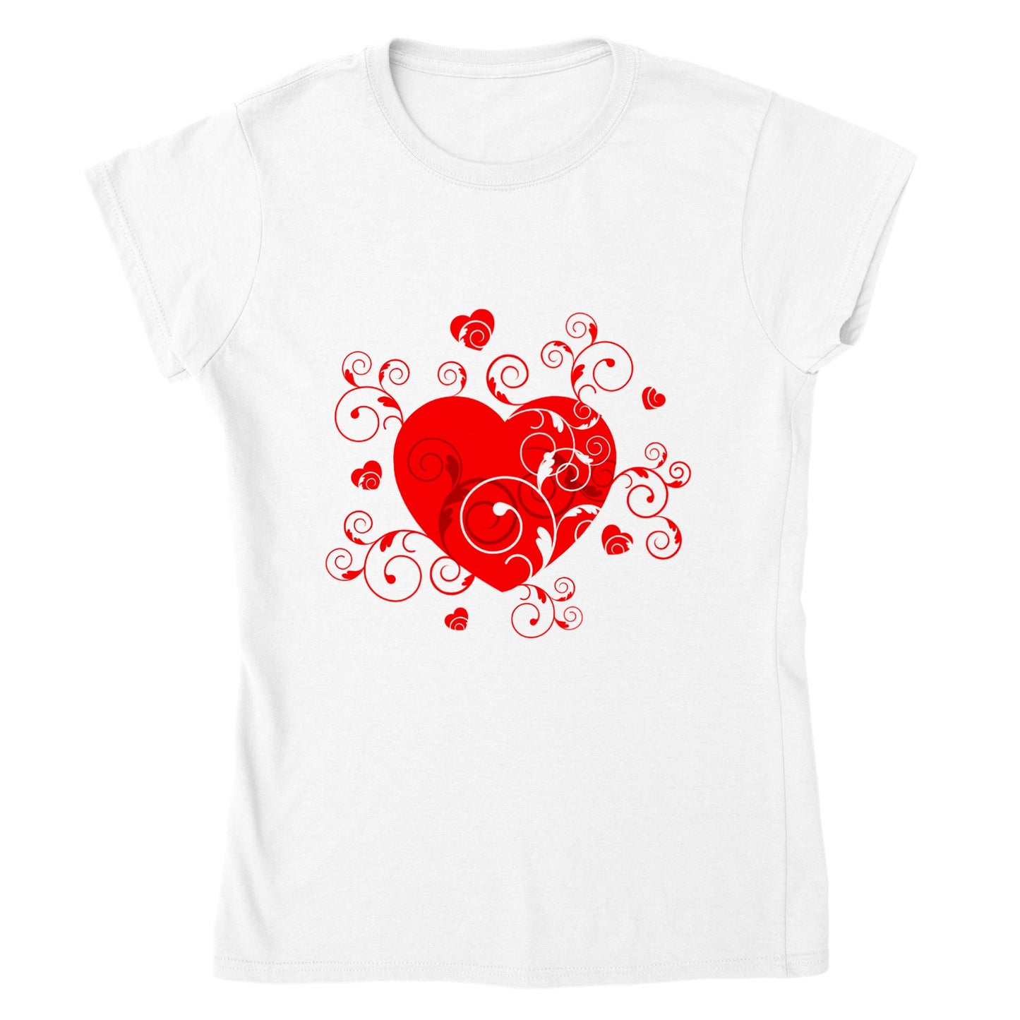 Classic Womens Crewneck T-shirt - Beautiful Heart with Organic design - Valentine