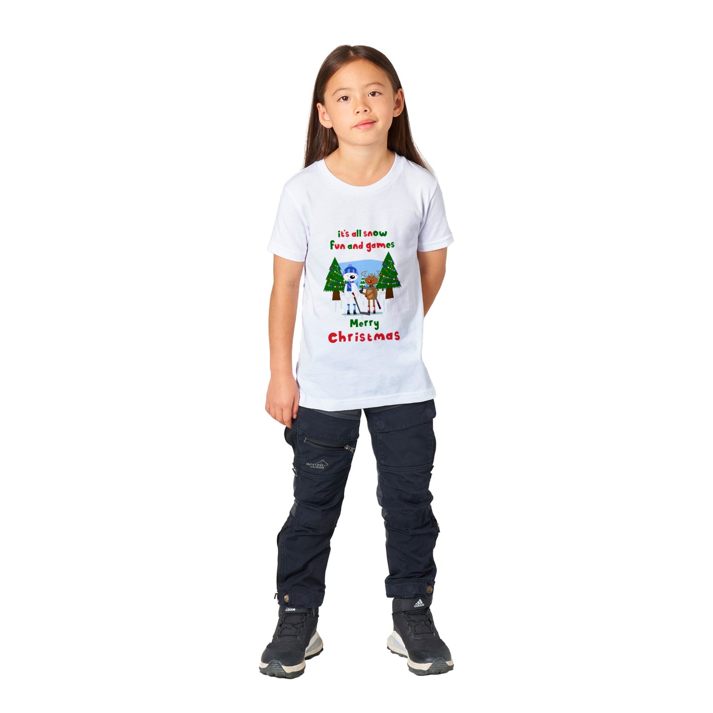 Premium Kids Crewneck T-shirt rudolf-polar bear-ice hockey