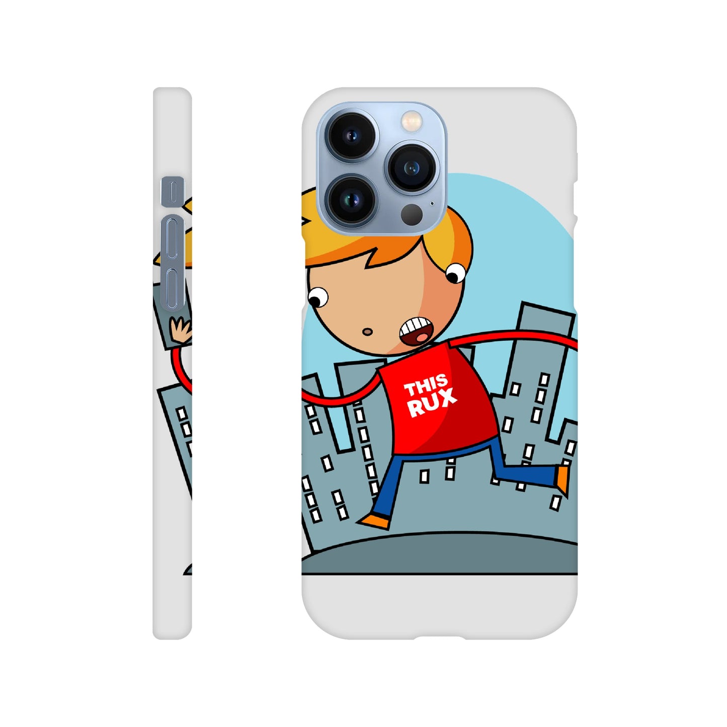 Slim case - Cartoon Of A Kid On A Phone With City Skylines