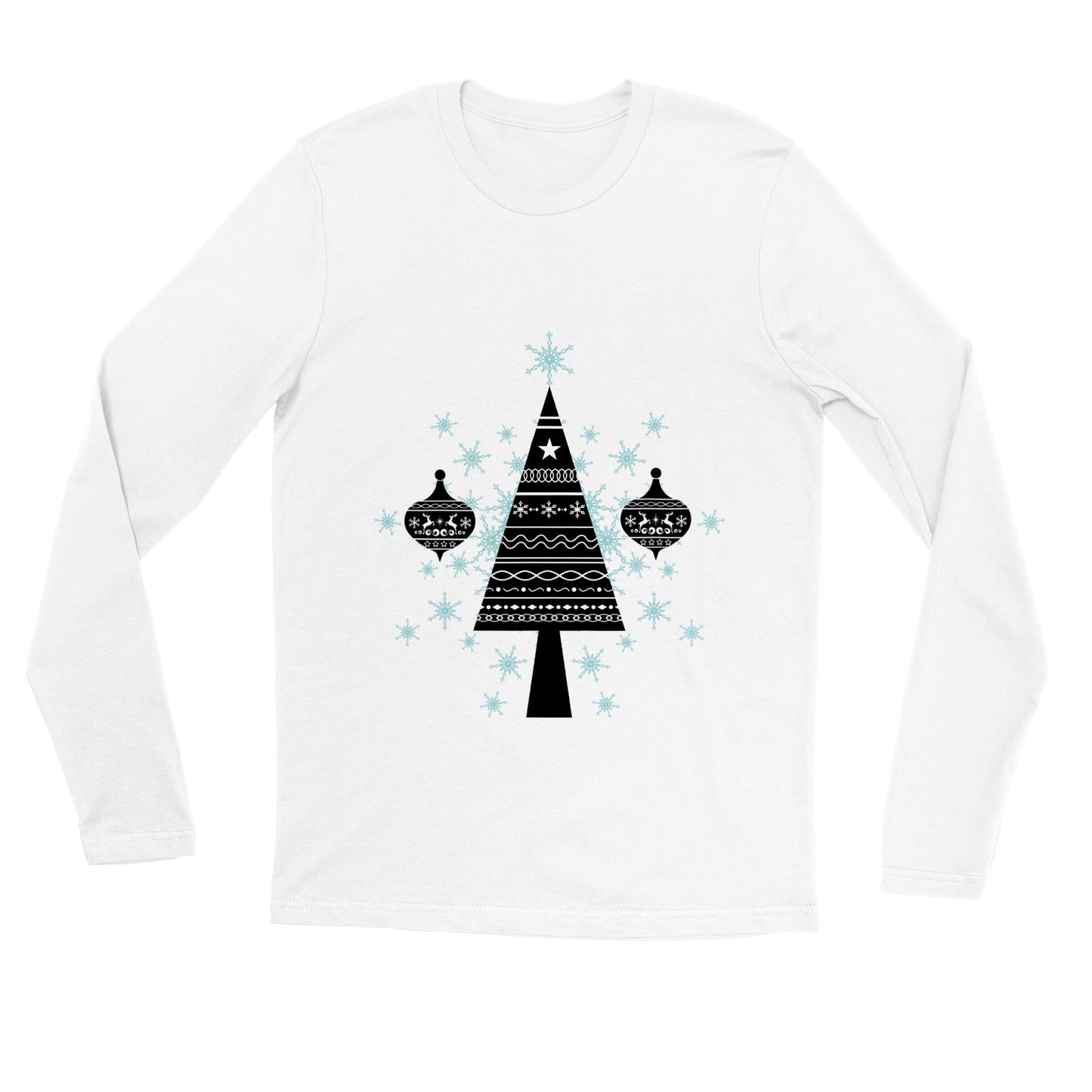 Men's Premium Unisex Longsleeve T-shirt  Decorative Christmas Tree- Baubles-Snow Crystals