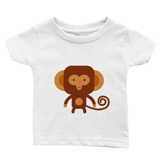 Classic Baby Crewneck T-shirt Cute Monkey