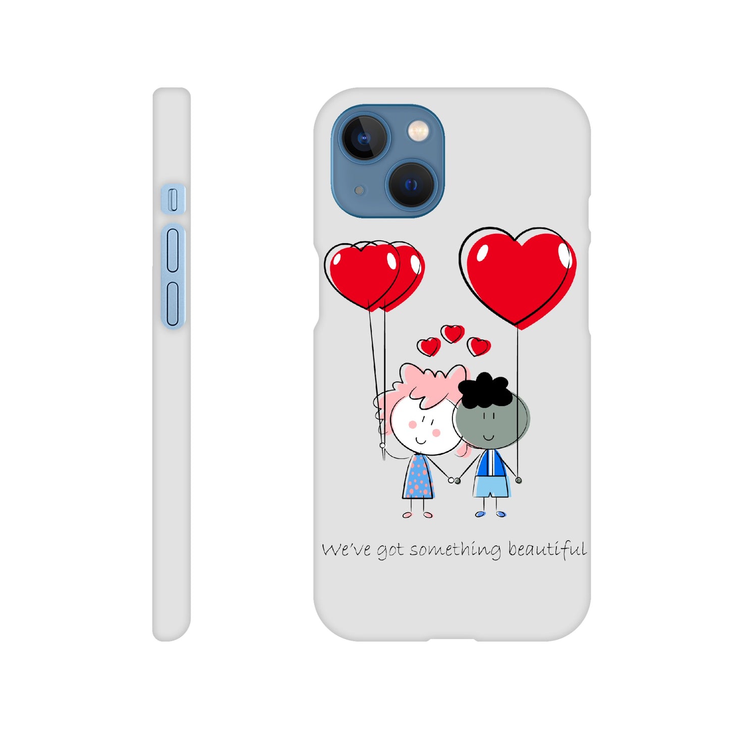 Slim case - Couple Holding Heart Shaped Balloons - Valentine