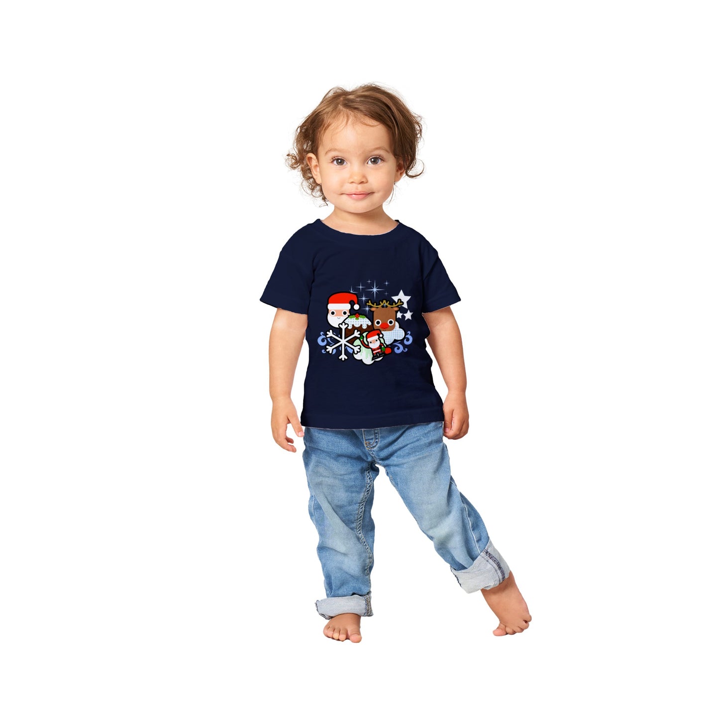 Classic Baby Crewneck T-shirt Santa and all Christmas - graphics