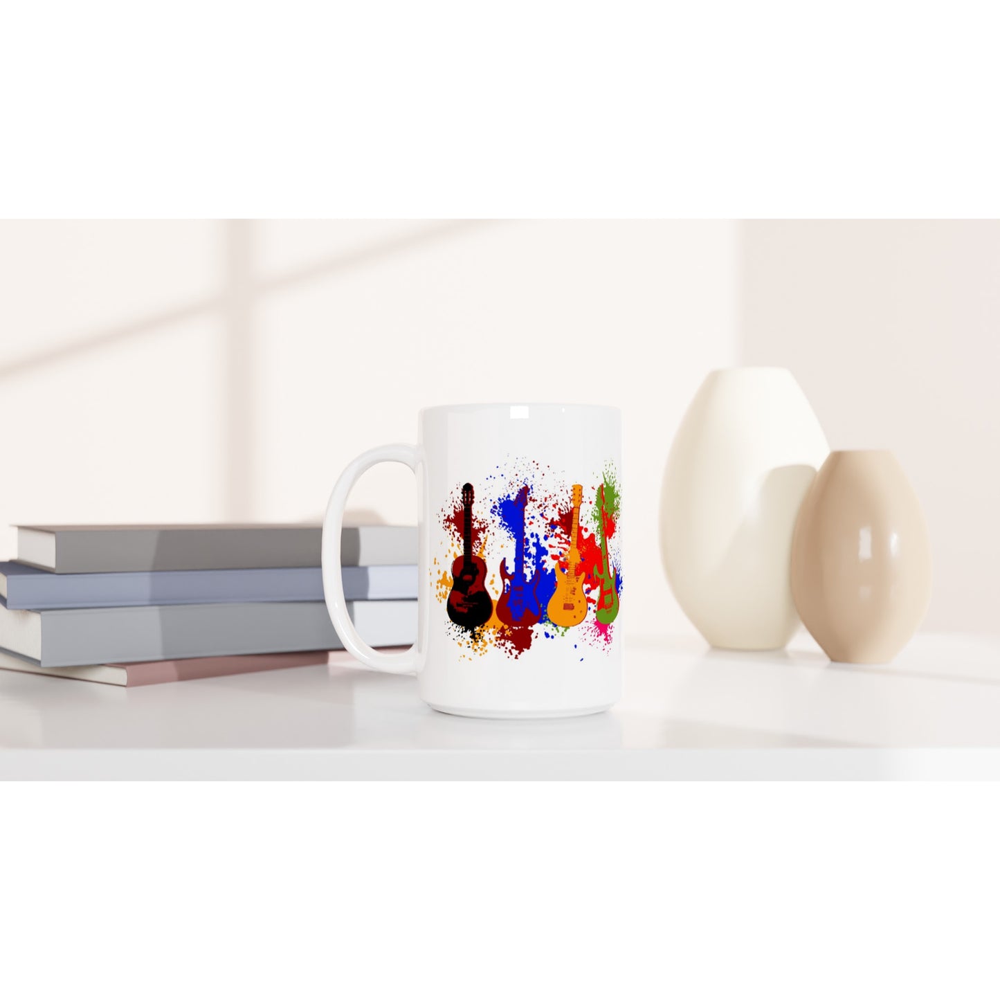 White 15oz Ceramic Mug - The Art in Guitar