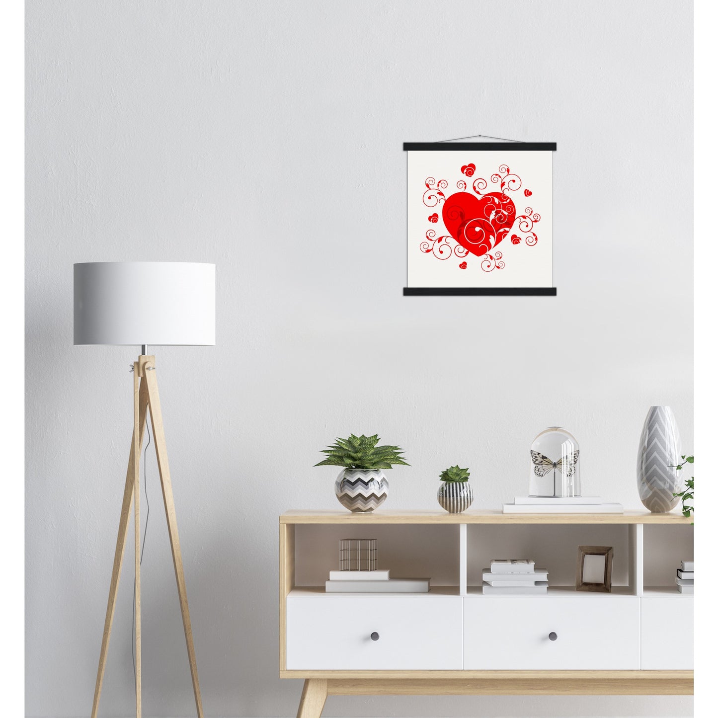 Museum-Quality Matte Paper Poster & Hanger - Beautiful Heart with Organic design - Valentine