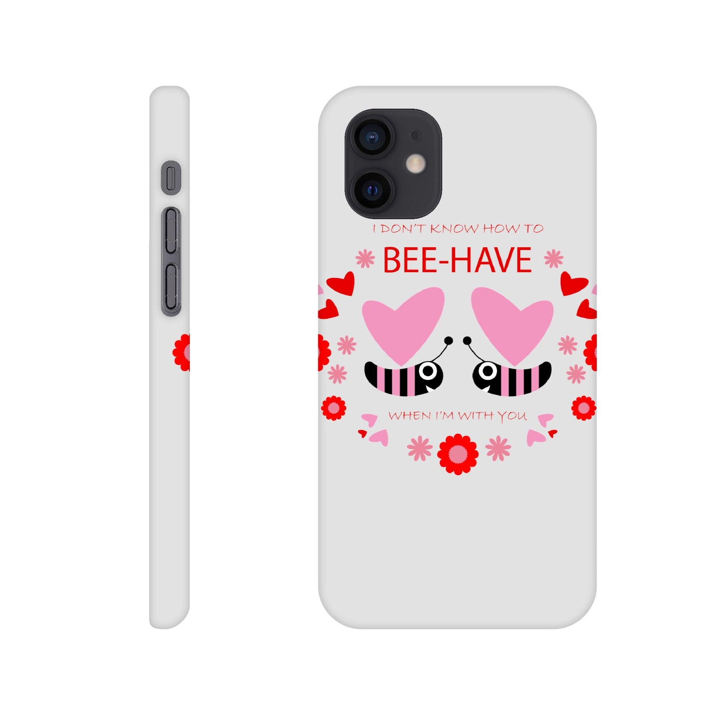 Slim case - Bees mirrored with Floral and Hearts - Valentine