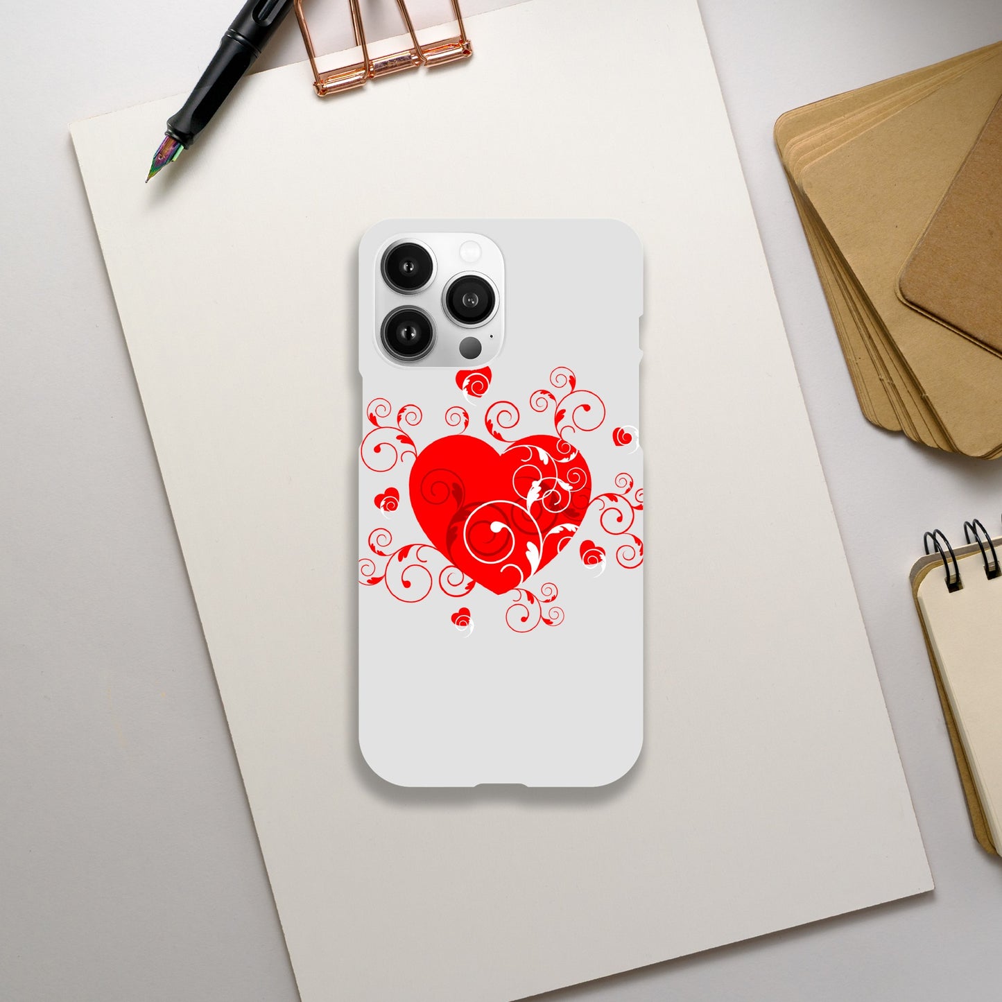 Slim case - Beautiful Heart with Organic design - Valentine