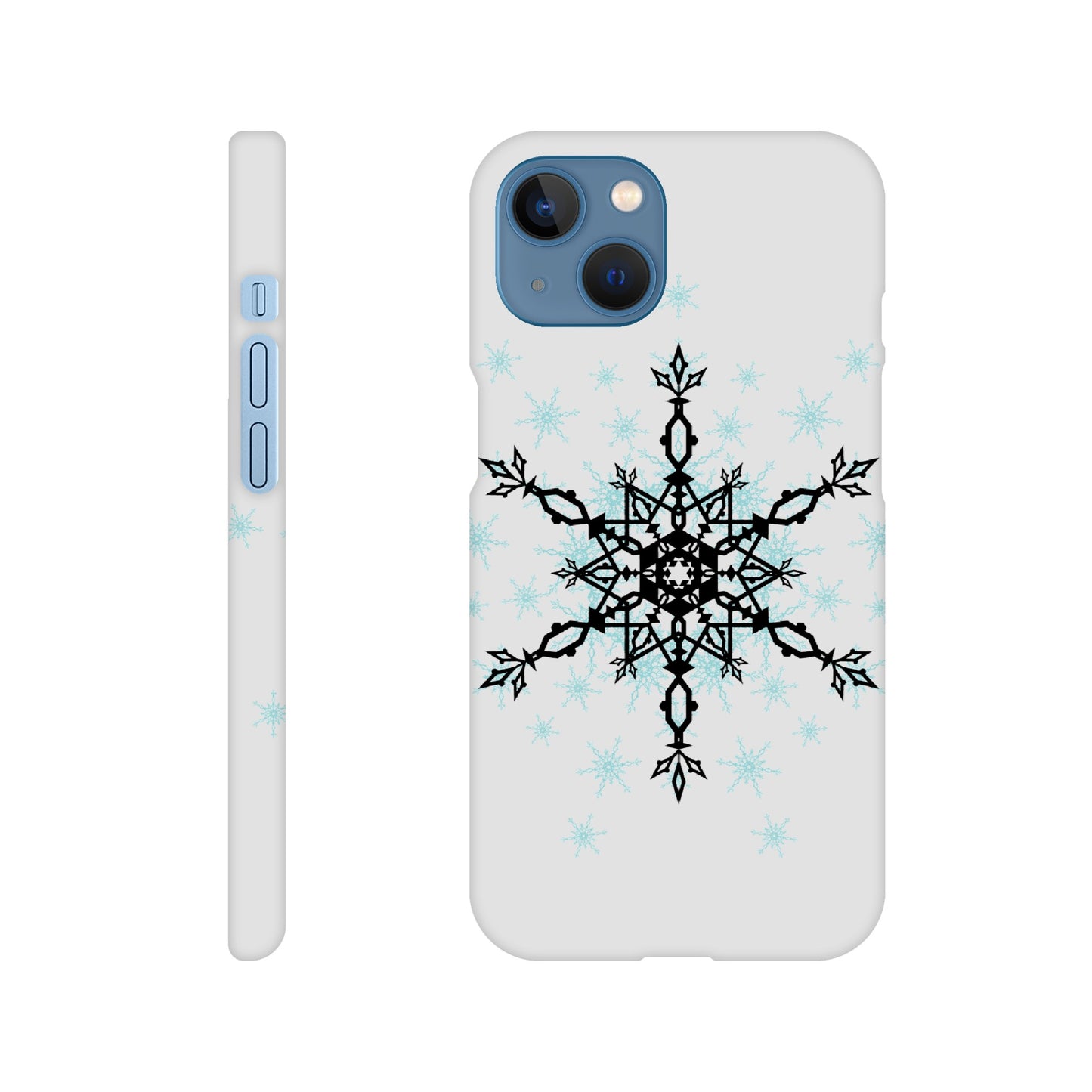 Slim case Snow Crystals- Black and Blue