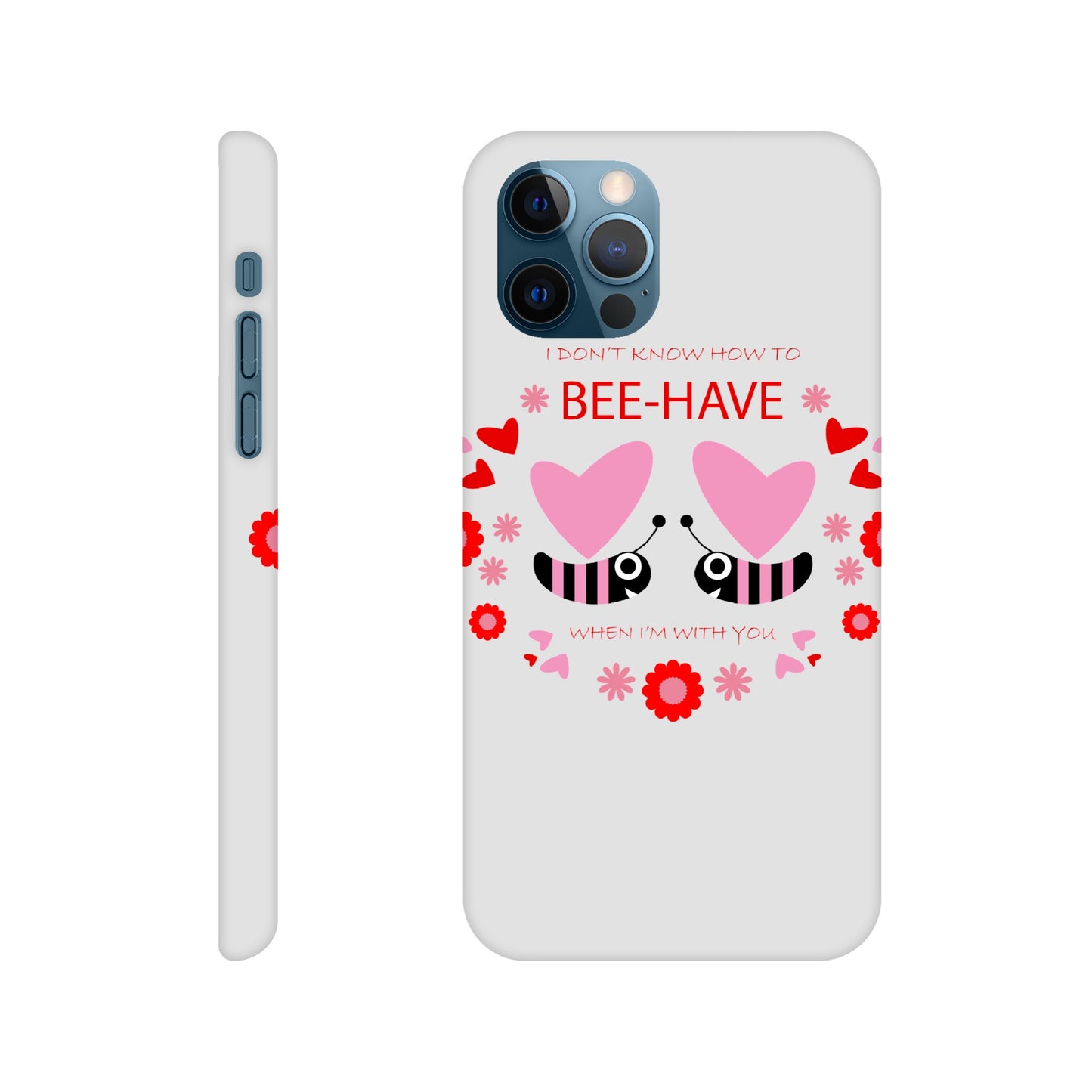 Slim case - Bees mirrored with Floral and Hearts - Valentine