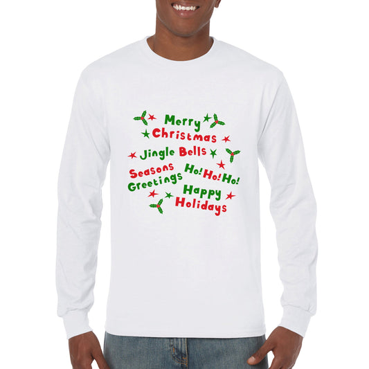 Men's Classic Unisex Longsleeve T-shirt Happy Christmas quotes