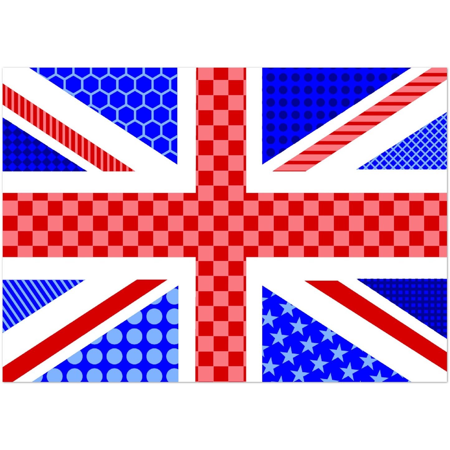 Premium Matte Paper Poster - Union Jack with Graphic Patterns