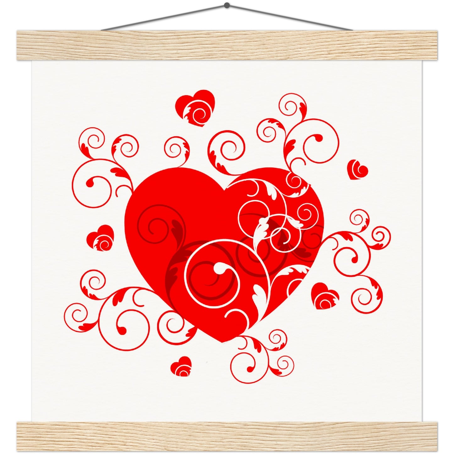 Museum-Quality Matte Paper Poster & Hanger - Beautiful Heart with Organic design - Valentine