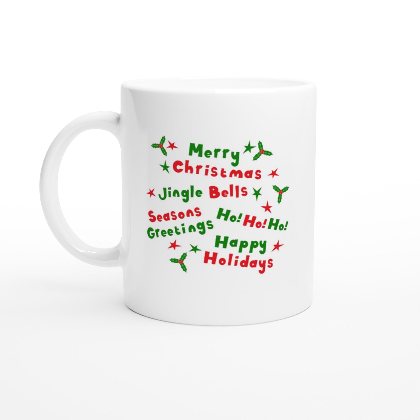 White 11oz Ceramic Mug Happy Christmas quotes