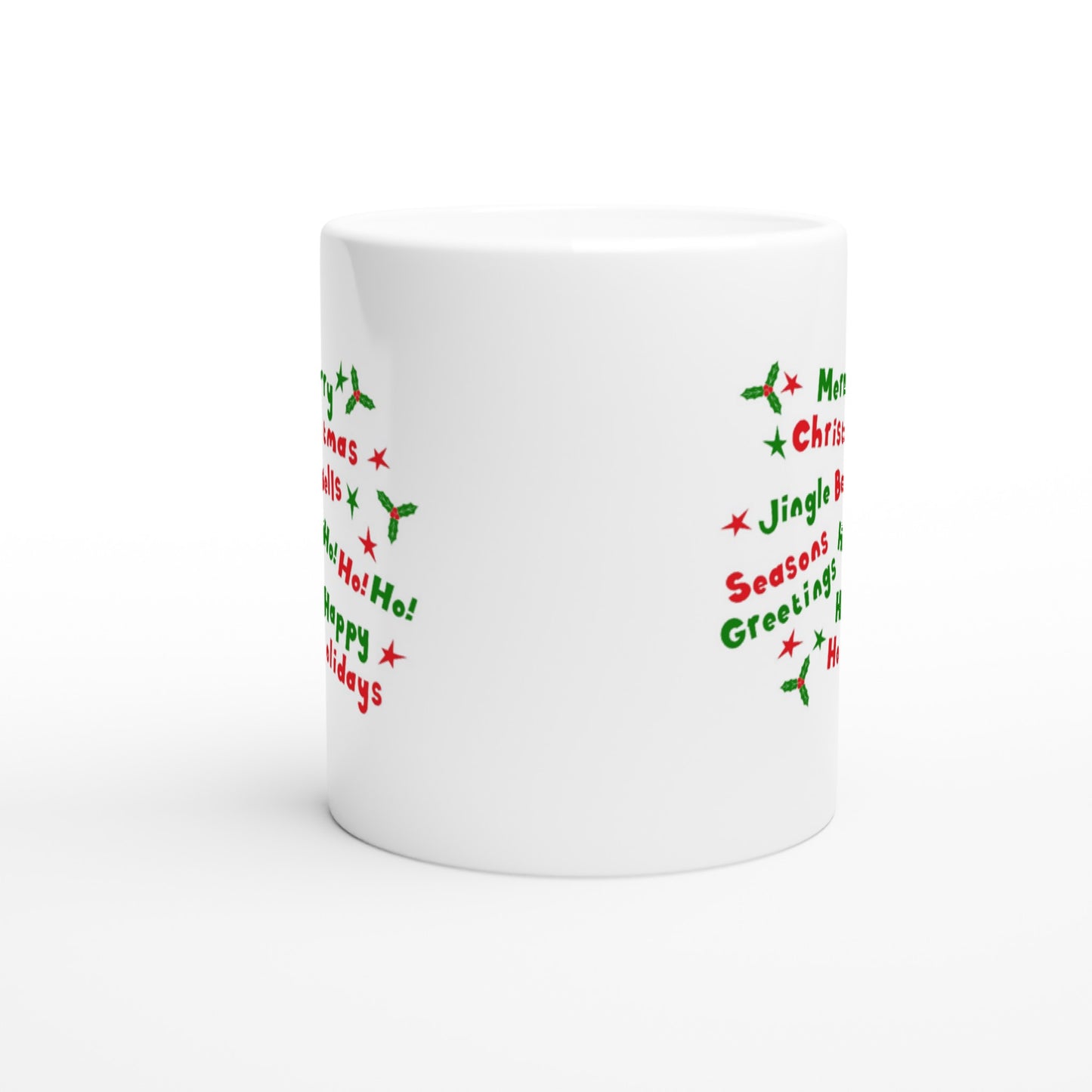 White 11oz Ceramic Mug Happy Christmas quotes