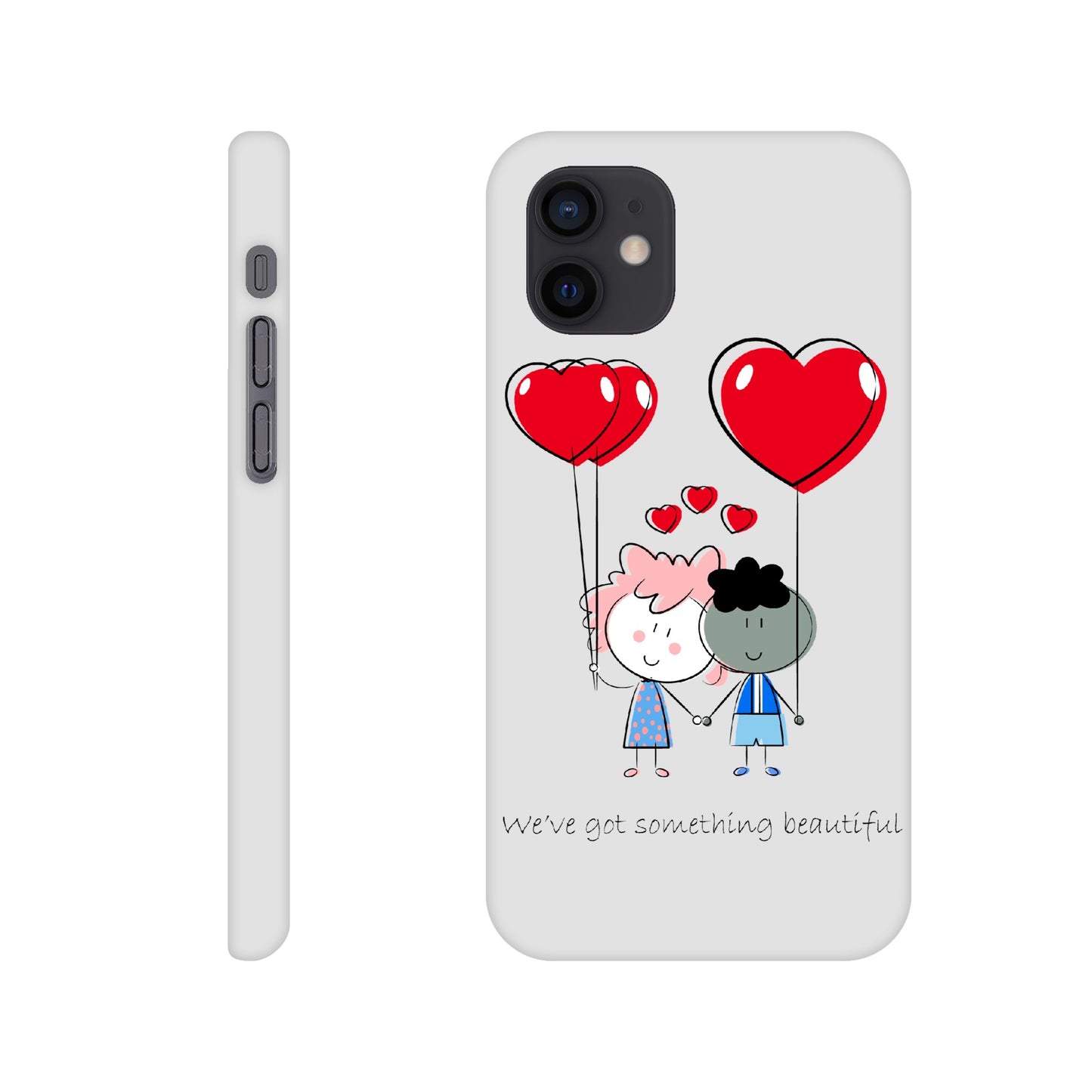 Slim case - Couple Holding Heart Shaped Balloons - Valentine