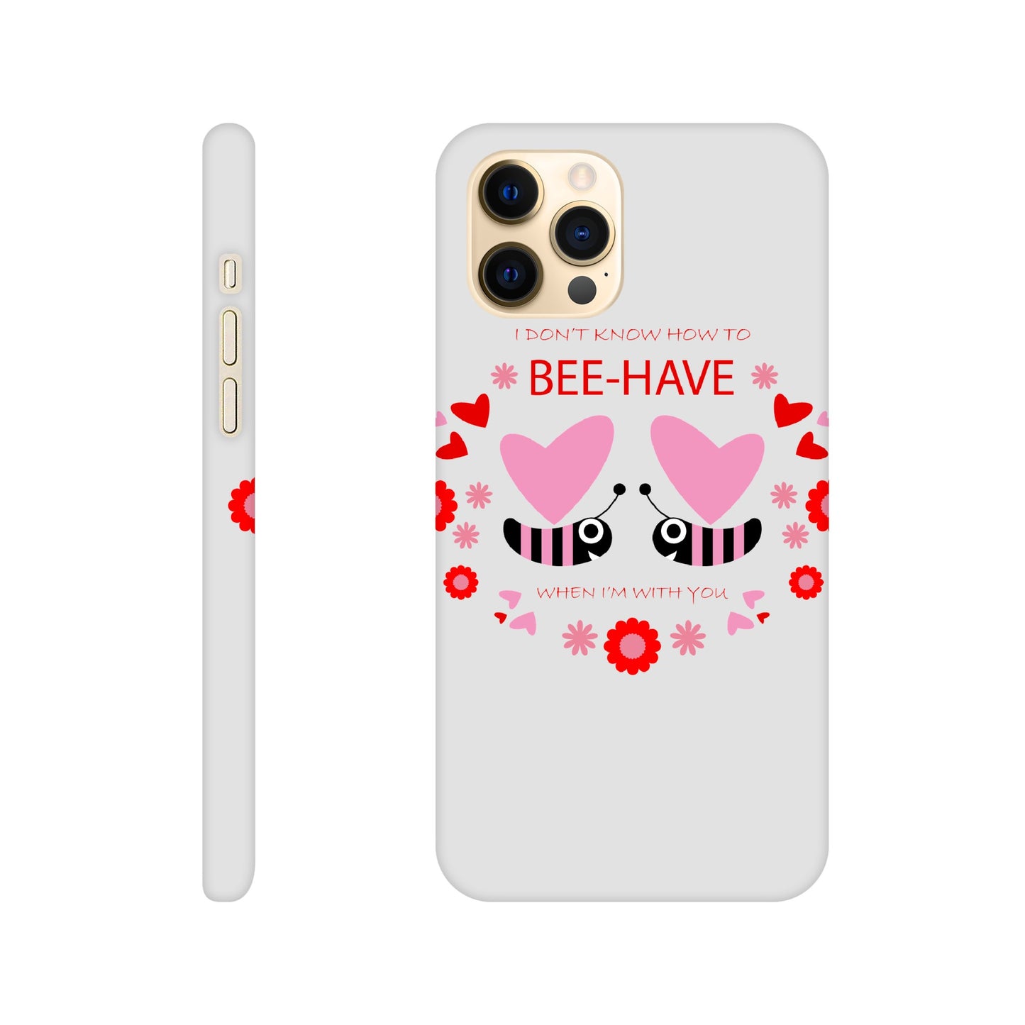 Slim case - Bees mirrored with Floral and Hearts - Valentine