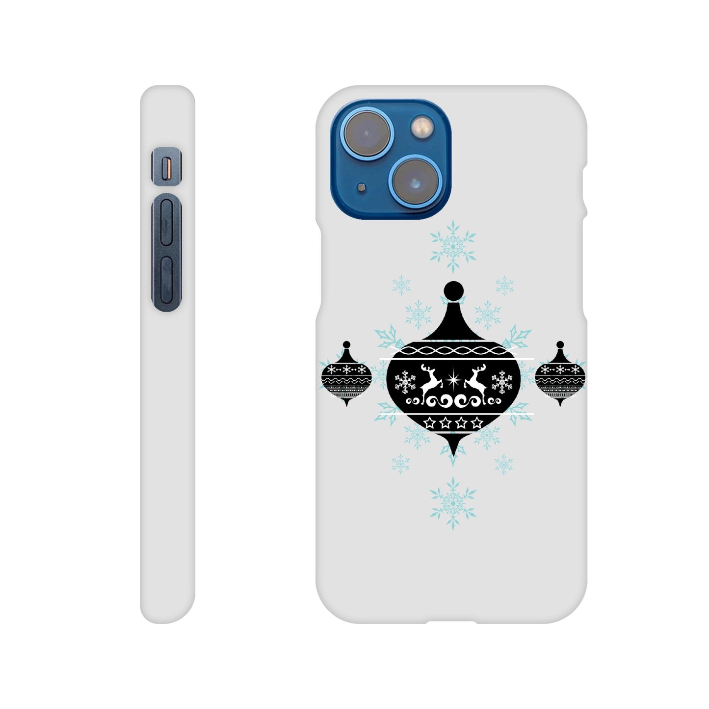 Slim case Decorative Baubles-Blue Snow Crystals