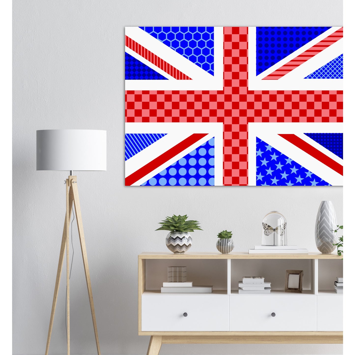 Premium Matte Paper Poster - Union Jack with Graphic Patterns