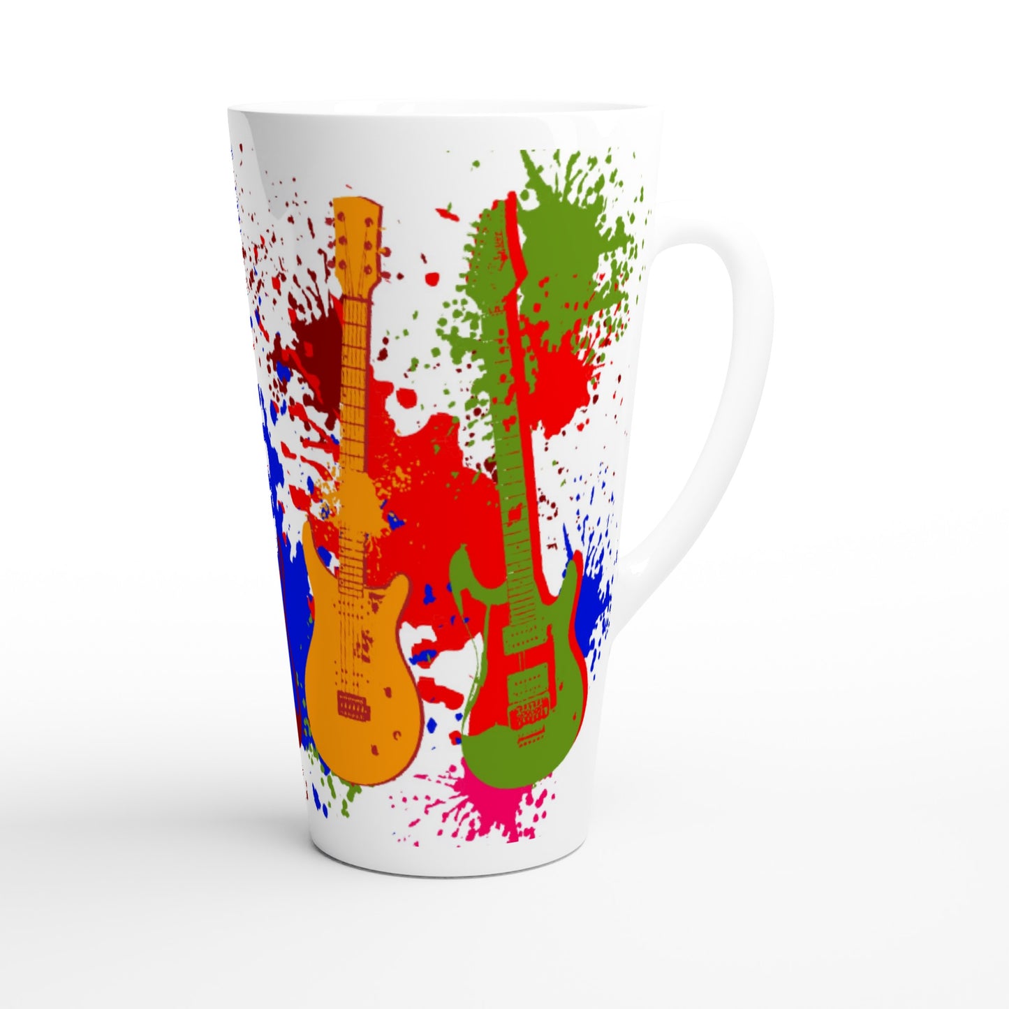 White Latte 17oz Ceramic Mug - The Art in Guitar