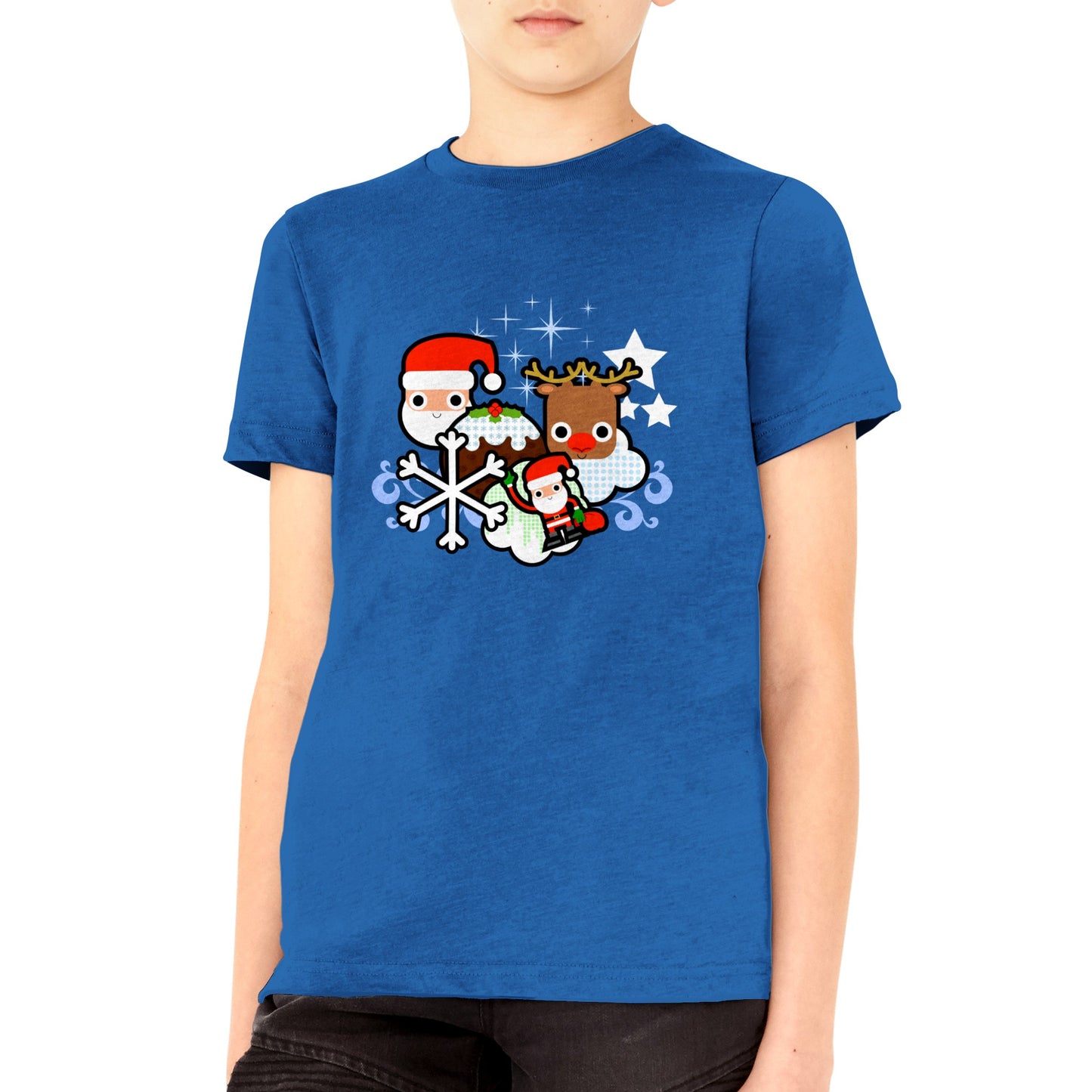 Premium Kids Crewneck T-shirt Santa and all Christmas - graphics