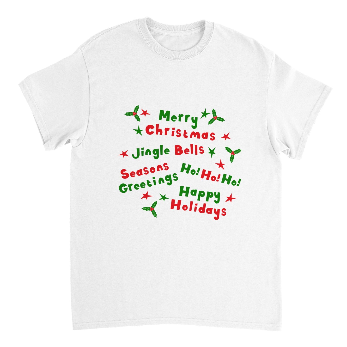 Men's Heavyweight Unisex Crewneck T-shirt Happy Christmas quotes