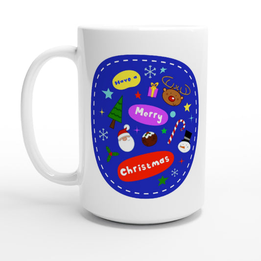 White 15oz Ceramic Mug Have A Christmas - Christmas Icons