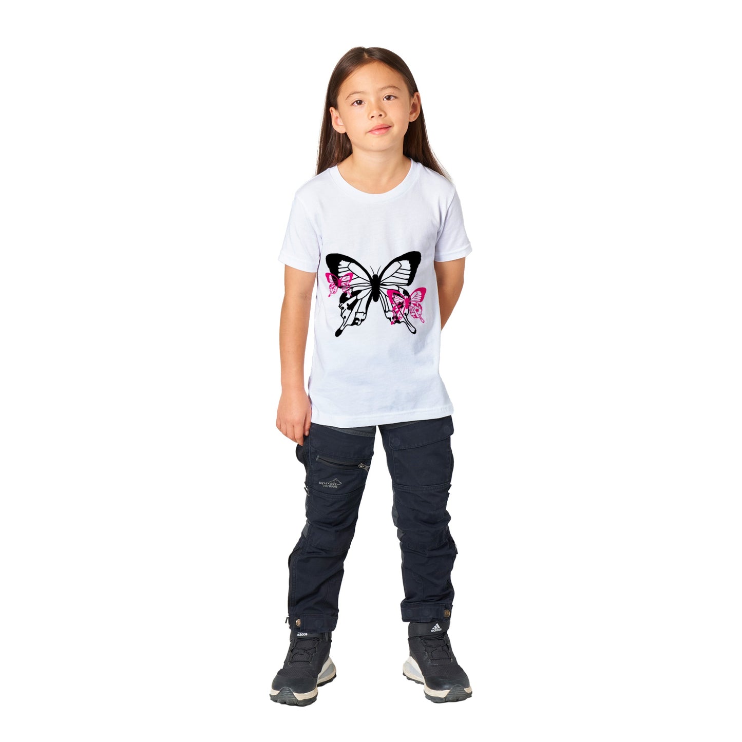 Premium Kids Crewneck T-shirt - Butterflies-Little And Large