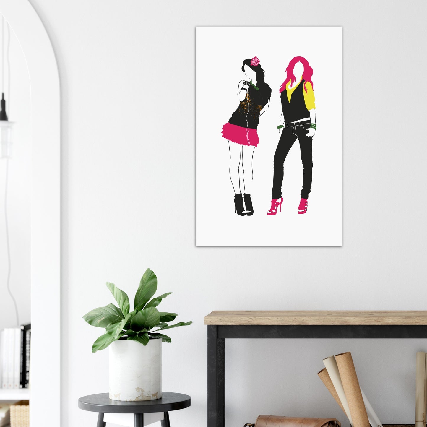 Premium Matte Paper Poster - Two Female Models Striking Poses