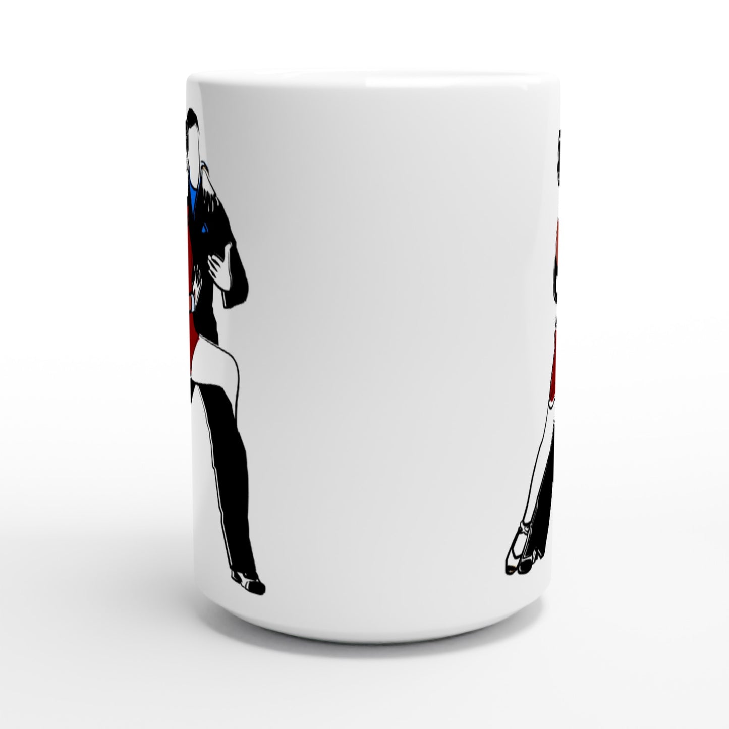 White 15oz Ceramic Mug - Latin Dancers.