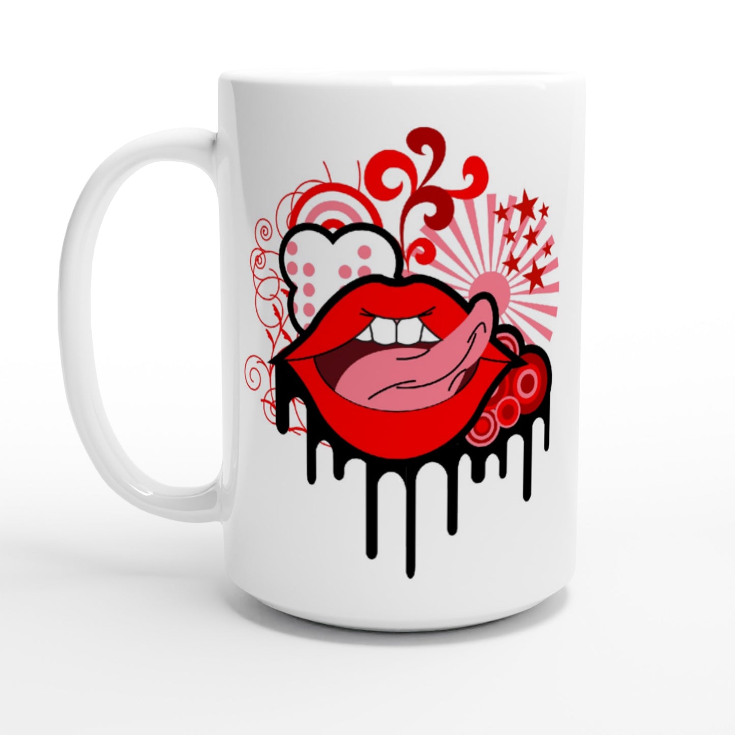 White 15oz Ceramic Mug - Lips Don't Lie