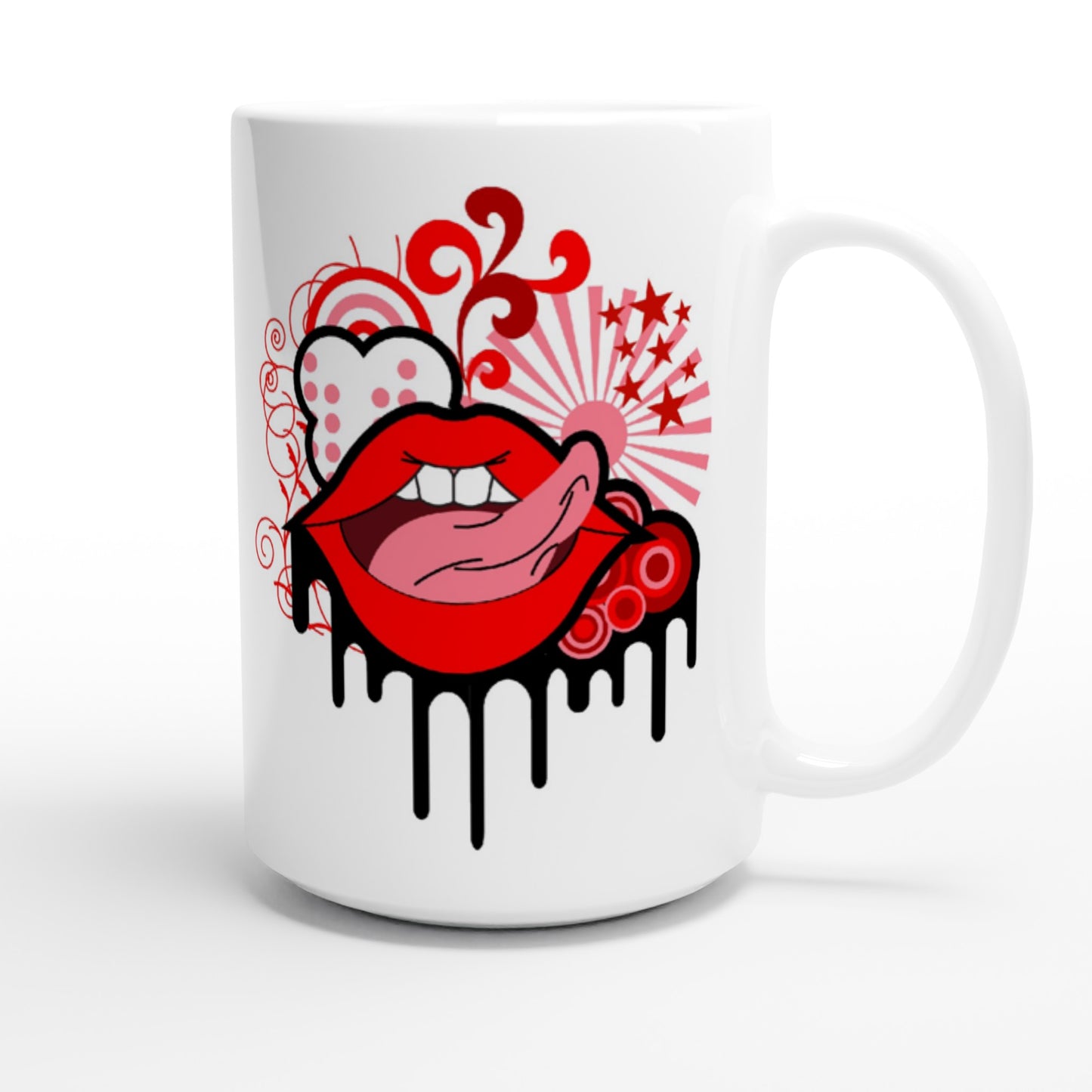 White 15oz Ceramic Mug - Lips Don't Lie