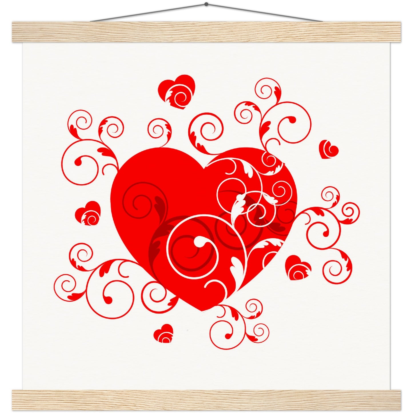 Museum-Quality Matte Paper Poster & Hanger - Beautiful Heart with Organic design - Valentine