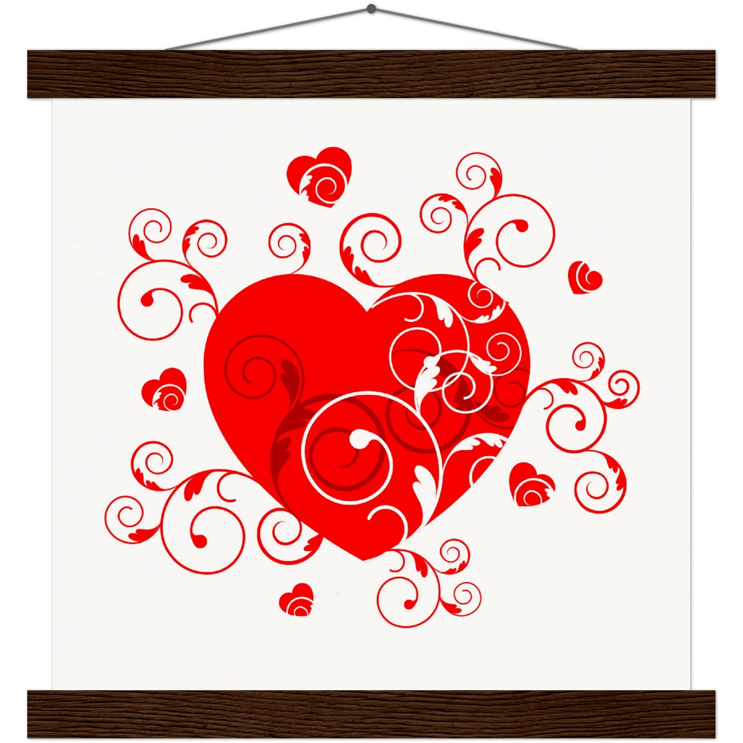 Museum-Quality Matte Paper Poster & Hanger - Beautiful Heart with Organic design - Valentine